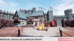 Modular Medieval Garrison - Stylized Fantasy Low-poly 3D model
