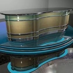 News Room Desk - Talk Show Desk 3D model