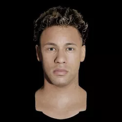 Neymar Jr Junior soccer player head 3d model Low-poly 3D model