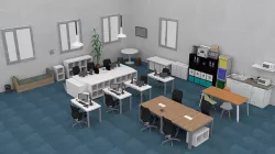 Office Low-poly 3D model