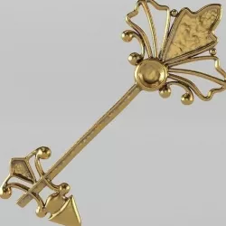 Old golden key 3D model