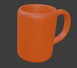 Orange cup Low-poly 3D model
