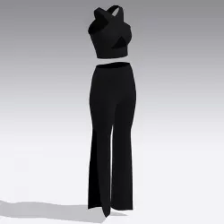 PANT BLOUSE BLACK 3D model