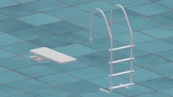 Pool Ladder and Diving Board Low-poly 3D model