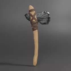 Primal Stone Axe Low-poly 3D model