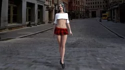 realistic sexy girl with built-in skeleton for animation Low-poly 3D model