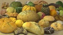 Retopology of scanned food patterns Low-poly 3D model
