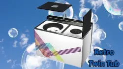 Retro Twin Tub Washing Machine 1980s Low-poly 3D model