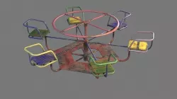 retro vintage Soviet old carousel Low-poly 3D model