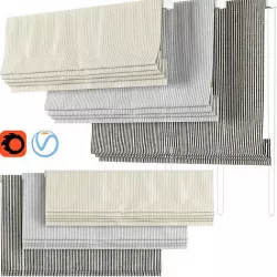 Roman Curtains 116 Schumacher WESLEY TICKING STRIPE 3D model