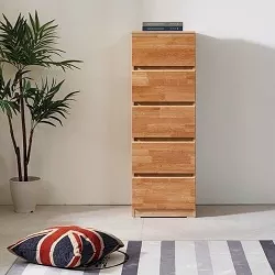 Rubber solid wood 400 5-tier chest of drawers 3D model