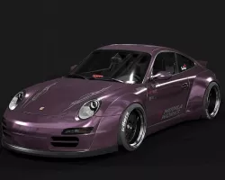 RWB Widebody Kit for Porsche 911 997 Low-poly 3D model