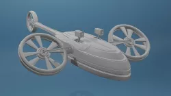 Sci-Fi  Helicopter  medium-poly 3D model Low-poly 3D model