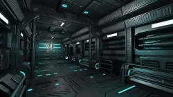 Sci-Fi Modular Hallway Low-poly 3D model Low-poly 3D model
