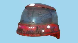 SciFi Brain Helmet 02 Red Rust - Character Design Fashion Low-poly 3D model