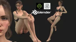 sexy woman 3d modeling igirl Low-poly 3D model