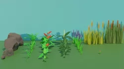 small plants collection Low-poly 3D model