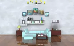 Sofa Wall Low-poly 3D model
