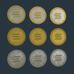 Solana SOL - Cryptocurrency Coin 3D model