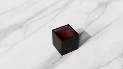 Square Candlestick With Dark Red Candle  3D model
