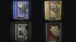 Steampunk book low poly 4 texture options Low-poly 3D model