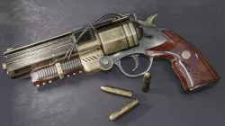 Steampunk Handcannon Revolver Low-poly 3D model