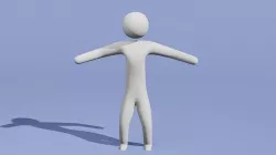 Stick figure Character Low-poly 3D model