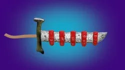 Stylized sword weapon with ruby overlays PBR low-poly game ready Low-poly 3D model