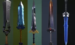 Sword PBR game ready LOWPOLY PACK Low-poly 3D model