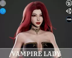 Vampire Lady - Game Ready Character Low-poly 3D model