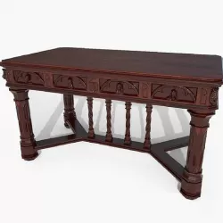  Victorian table with embossed heads 3D model