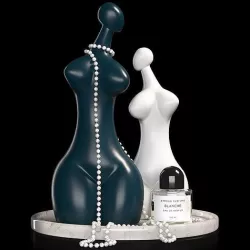 Womens sculptures beads and perfume on a tray Decorative set 3D model