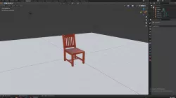 wooden chair Low-poly 3D model