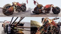 3D Post-Apocalyptic Motorcycle model with rigs 3D model