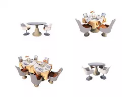 Aesthetic Fine Dining Restaurant dining tables Low-poly 3D model