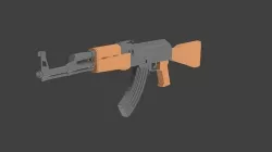 AK-47 Assault Rifle  Low-poly 3D model