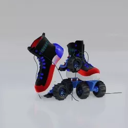 All Terrian Roller Skates Low-poly 3D model