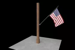 American Flag Low-poly 3D model