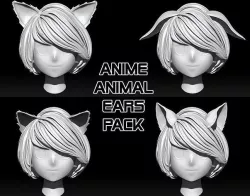 Anime Animal Ears Pack 3D model