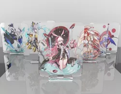 Anime Character Standee Honkai Impact 3rd Set 1 Low-poly 3D model