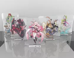 Anime Character Standee Honkai Impact 3rd Set 2 Low-poly 3D model