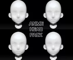 Anime Head Pack 3D model