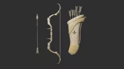 Archer Bow 02 Dragon Tooth - Quiver Fantasy Weaponry Low-poly 3D model