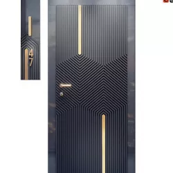 Art deco black front door 3D model
