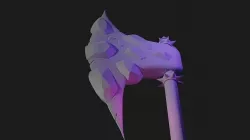 Axe with Crystals Low-poly 3D model