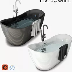 Bathtub Ferrano with detached mixer Ortis 3D model