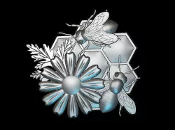 Bees honey flowers 3d model for cnc machines and 3d printers 3D model