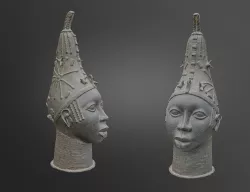 Berber Statue Head Metal Moroccan Low-poly 3D model