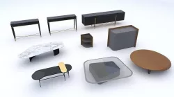 Big coffee table TV cabinet storage cabinet 3D model