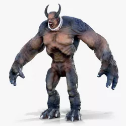 Big Monster with Horns Low-poly 3D model